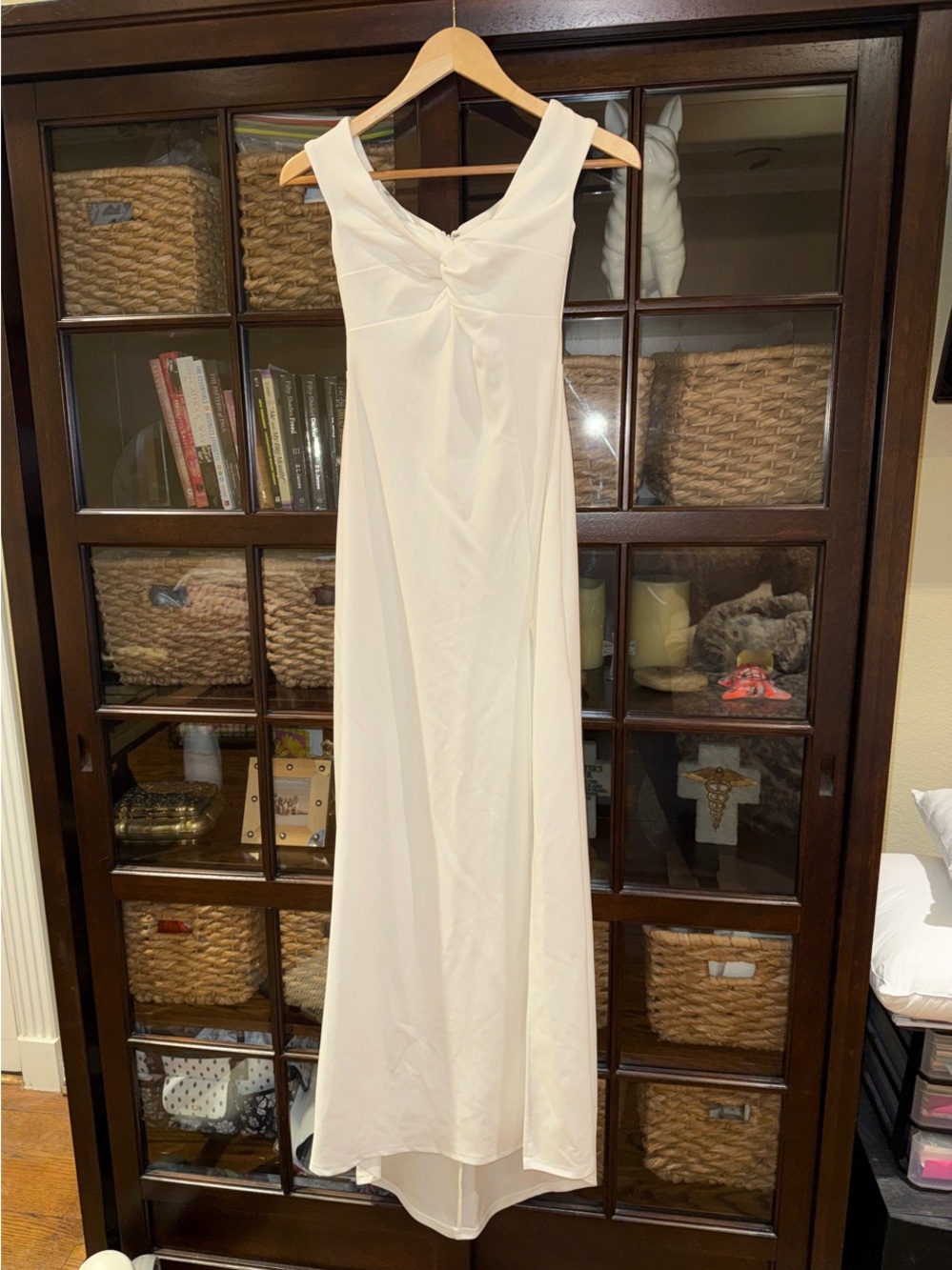 White Knot Front Maxi Dress